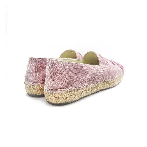 Authentic CHANEL CC Logo Canvas Pink Sequin Espadrilles Flats Shoes 38 - Picture 6 of 7
